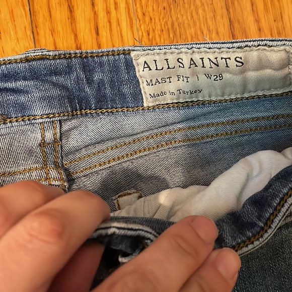 AllSaints vintage Womens Mast fit jeans size 29 - Picture 3 of 8